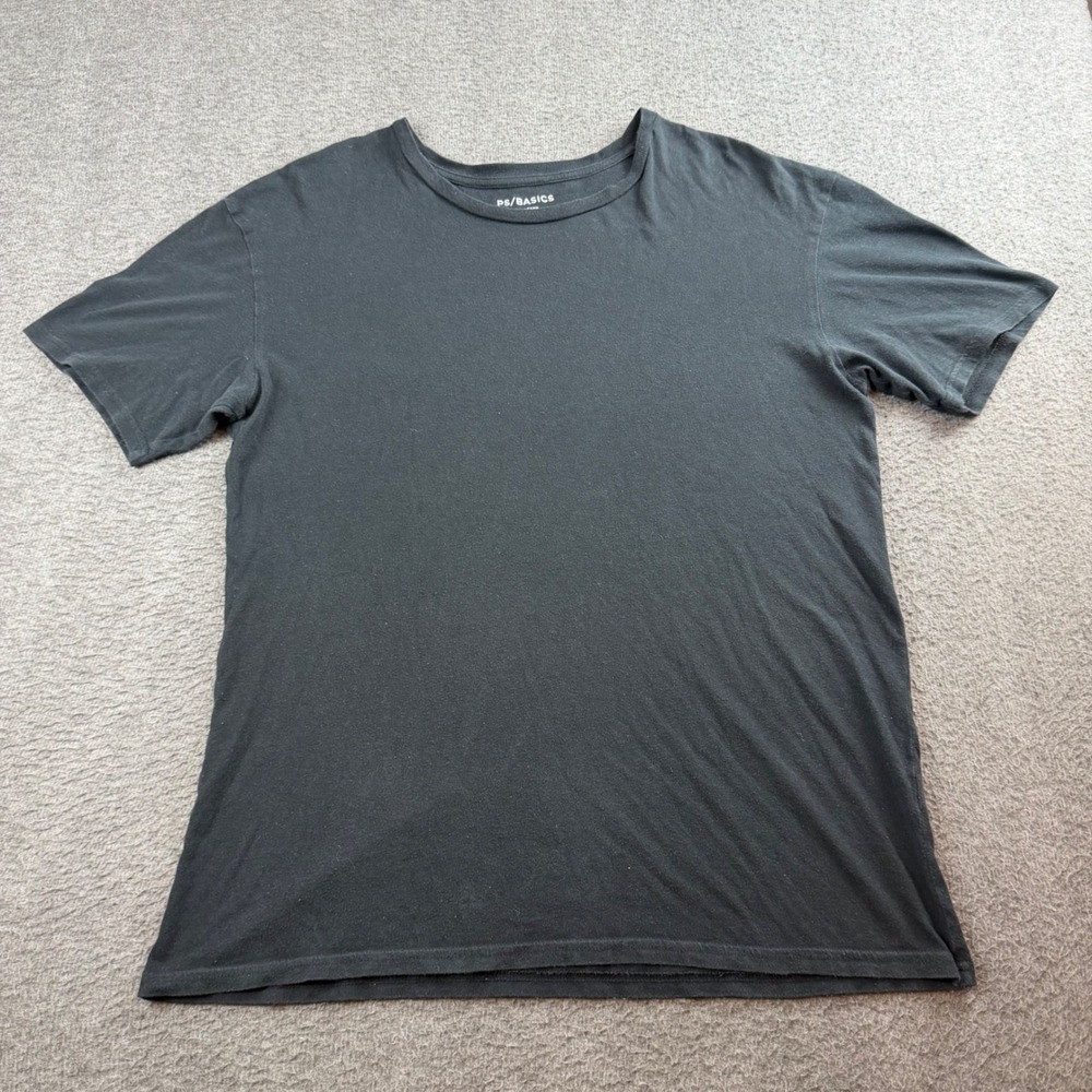 PS Basics T-Shirt Men's Medium Black Regular Fit Short Sleeve 100% Cotton Tee